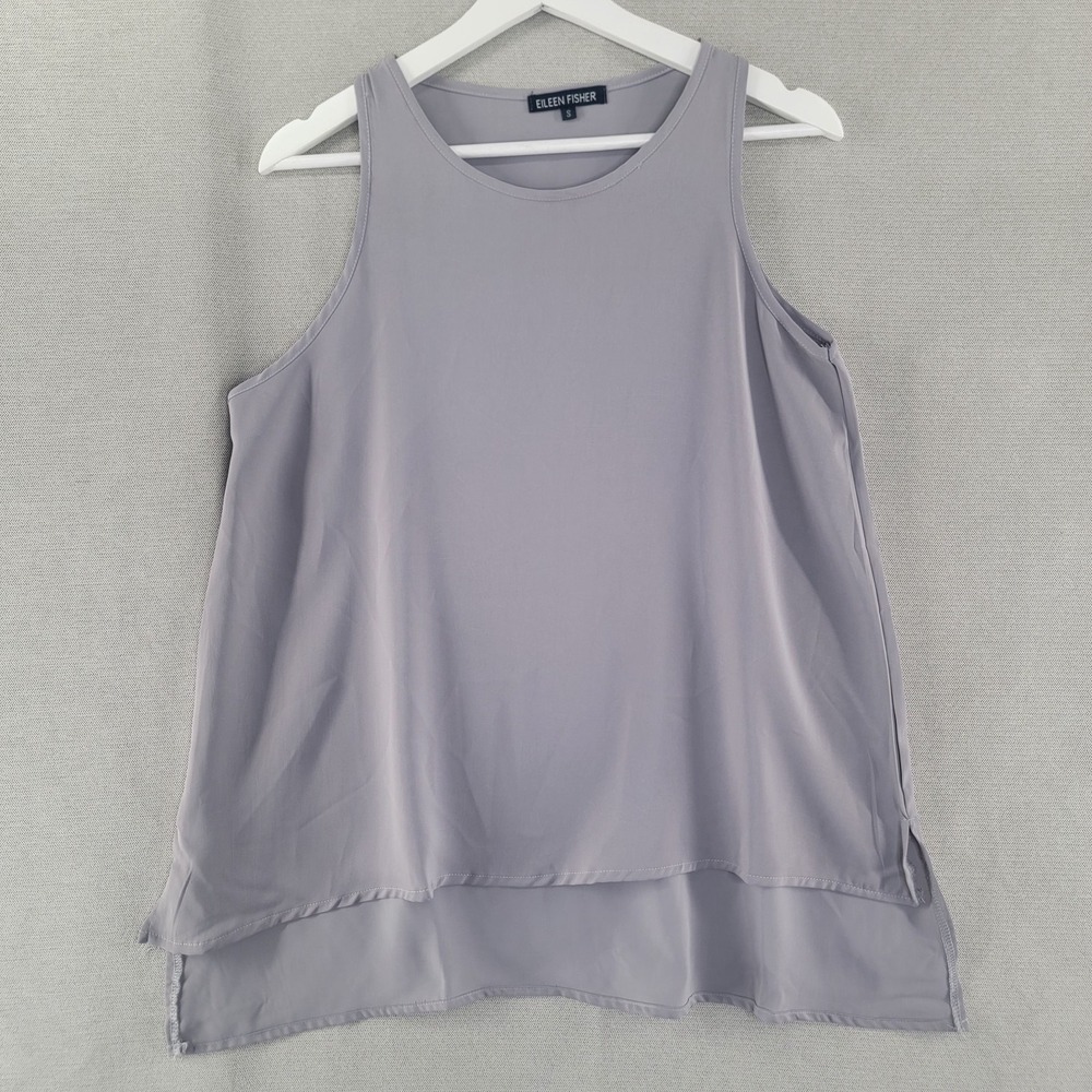 Eileen Fisher Womens Top Capsule Tunic Shell Lagenlook Cami Tank Size Small Gray